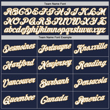 Load image into Gallery viewer, Custom Navy White-Old Gold Authentic Throwback Basketball Jersey