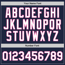 Load image into Gallery viewer, Custom Navy White-Pink Authentic Throwback Basketball Jersey