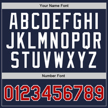 Load image into Gallery viewer, Custom Navy Red-White Authentic Throwback Basketball Jersey