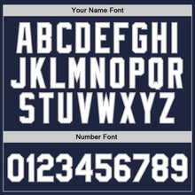 Load image into Gallery viewer, Custom Navy White-Gray Authentic Throwback Basketball Jersey