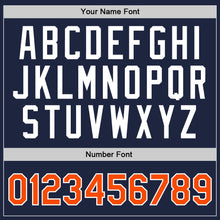 Load image into Gallery viewer, Custom Navy Orange-White Authentic Throwback Basketball Jersey