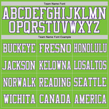Load image into Gallery viewer, Custom Neon Green White-Purple Mesh Authentic Football Jersey