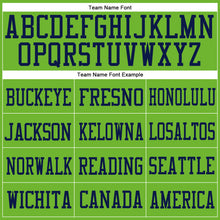 Load image into Gallery viewer, Custom Neon Green Pink-Navy Mesh Authentic Football Jersey