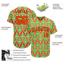 Load image into Gallery viewer, Custom Neon Green Orange-Black 3D Pattern Design Authentic Baseball Jersey