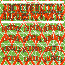 Load image into Gallery viewer, Custom Neon Green Orange-Black 3D Pattern Design Authentic Baseball Jersey