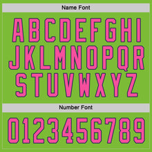 Load image into Gallery viewer, Custom Neon Green Pink-Navy Hockey Jersey