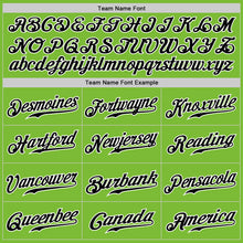 Load image into Gallery viewer, Custom Neon Green Black Pinstripe Black-White Authentic Baseball Jersey