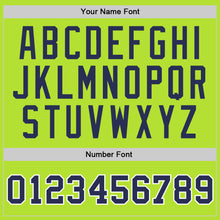 Load image into Gallery viewer, Custom Neon Green Navy-White Authentic Throwback Basketball Jersey