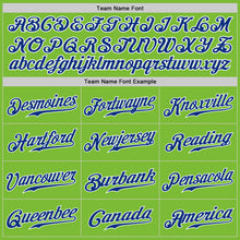 Load image into Gallery viewer, Custom Neon Green Royal-White Authentic Baseball Jersey