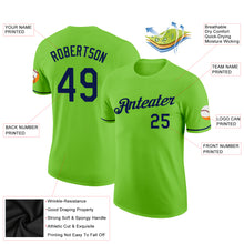 Load image into Gallery viewer, Custom Neon Green Navy Performance T-Shirt