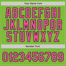 Load image into Gallery viewer, Custom Neon Green Black Pinstripe Pink-Black Authentic Baseball Jersey
