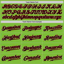 Load image into Gallery viewer, Custom Neon Green Black-Red Authentic Baseball Jersey