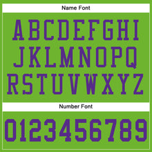 Load image into Gallery viewer, Custom Neon Green Purple Mesh Authentic Football Jersey