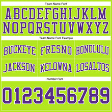 Load image into Gallery viewer, Custom Neon Green Purple-White Authentic Throwback Basketball Shorts