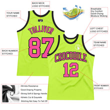 Load image into Gallery viewer, Custom Neon Green Pink-Black Authentic Throwback Basketball Jersey