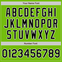 Load image into Gallery viewer, Custom Neon Green Black Pinstripe Black-White Authentic Baseball Jersey