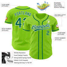 Load image into Gallery viewer, Custom Neon Green Kelly Green-White Authentic Baseball Jersey