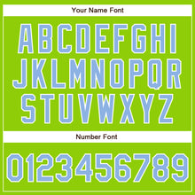 Load image into Gallery viewer, Custom Neon Green Light Blue-White Authentic Baseball Jersey