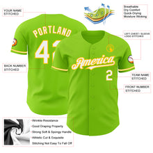 Load image into Gallery viewer, Custom Neon Green White-Yellow Authentic Baseball Jersey