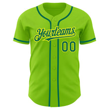 Load image into Gallery viewer, Custom Neon Green Kelly Green-Neon Yellow Authentic Baseball Jersey