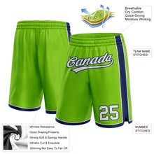 Load image into Gallery viewer, Custom Neon Green White-Navy Authentic Basketball Shorts
