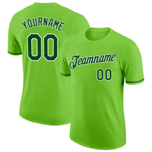 Load image into Gallery viewer, Custom Neon Green Green-White Performance T-Shirt
