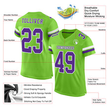 Load image into Gallery viewer, Custom Neon Green Purple-White Mesh Authentic Football Jersey