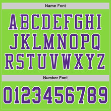 Load image into Gallery viewer, Custom Neon Green Purple-White Mesh Authentic Football Jersey