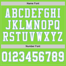 Load image into Gallery viewer, Custom Neon Green White-Light Blue Mesh Authentic Football Jersey