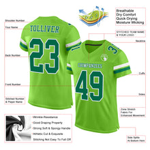 Load image into Gallery viewer, Custom Neon Green Kelly Green-White Mesh Authentic Football Jersey