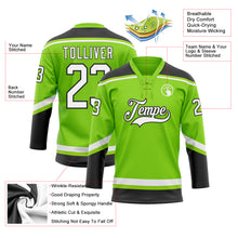 Load image into Gallery viewer, Custom Neon Green White-Black Hockey Lace Neck Jersey