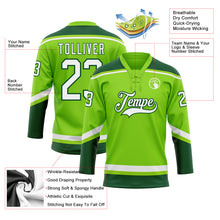 Load image into Gallery viewer, Custom Neon Green White-Green Hockey Lace Neck Jersey