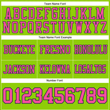 Load image into Gallery viewer, Custom Neon Green Pink-Navy Authentic Football Jersey