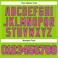 Load image into Gallery viewer, Custom Neon Green Pink-Navy Authentic Baseball Jersey