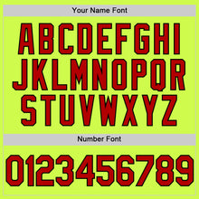 Load image into Gallery viewer, Custom Neon Green Red-Black Authentic Throwback Baseball Jersey