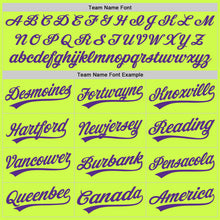 Load image into Gallery viewer, Custom Neon Green Purple-White Authentic Throwback Baseball Jersey