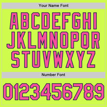 Load image into Gallery viewer, Custom Neon Green Pink-Navy Authentic Throwback Baseball Jersey