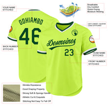 Load image into Gallery viewer, Custom Neon Green Green-White Authentic Throwback Baseball Jersey