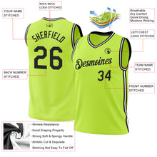 Load image into Gallery viewer, Custom Neon Green Black-White Authentic Throwback Basketball Jersey