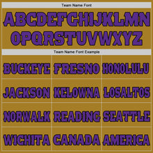 Load image into Gallery viewer, Custom Old Gold Purple-Black Mesh Authentic Football Jersey