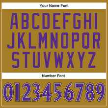 Load image into Gallery viewer, Custom Old Gold Purple-Black Mesh Authentic Football Jersey