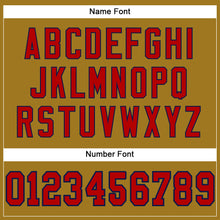Load image into Gallery viewer, Custom Old Gold Red-Navy Mesh Authentic Football Jersey