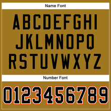 Load image into Gallery viewer, Custom Old Gold Black-Orange Mesh Authentic Football Jersey
