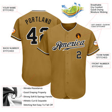 Load image into Gallery viewer, Custom Old Gold Black-White Authentic Baseball Jersey