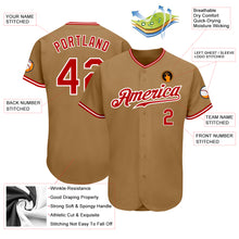 Load image into Gallery viewer, Custom Old Gold Red-White Authentic Baseball Jersey