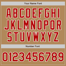 Load image into Gallery viewer, Custom Old Gold Red-White Authentic Baseball Jersey