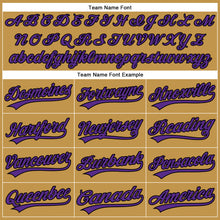Load image into Gallery viewer, Custom Old Gold Purple-Black Authentic Baseball Jersey