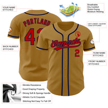 Load image into Gallery viewer, Custom Old Gold Red-Navy Authentic Baseball Jersey