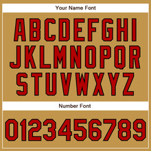 Load image into Gallery viewer, Custom Old Gold Red-Black Authentic Baseball Jersey