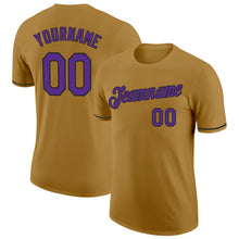 Load image into Gallery viewer, Custom Old Gold Purple-Black Performance T-Shirt